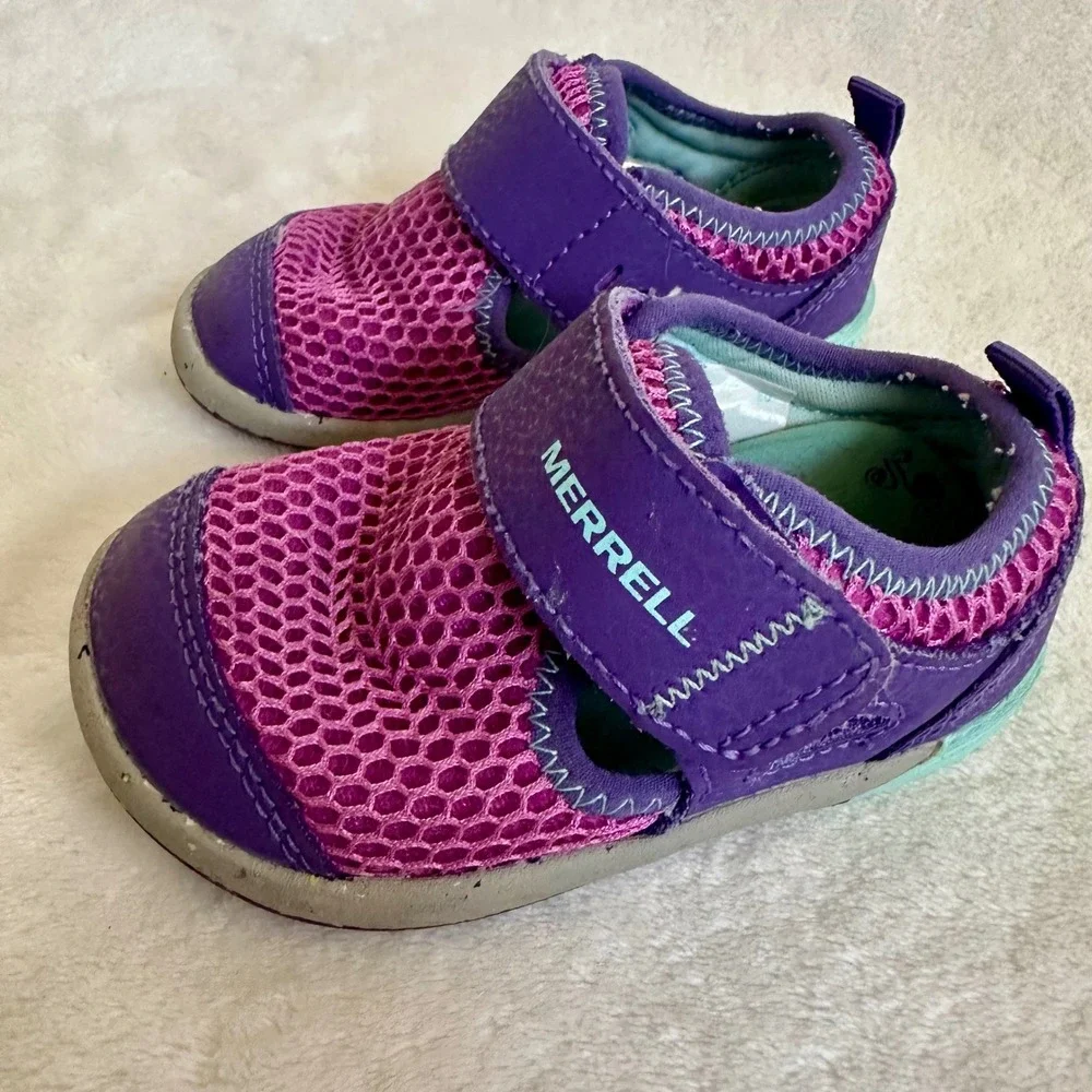 Merrell Toddler Hydro Water Sandal Purple Pink Size 4.5 Velcro